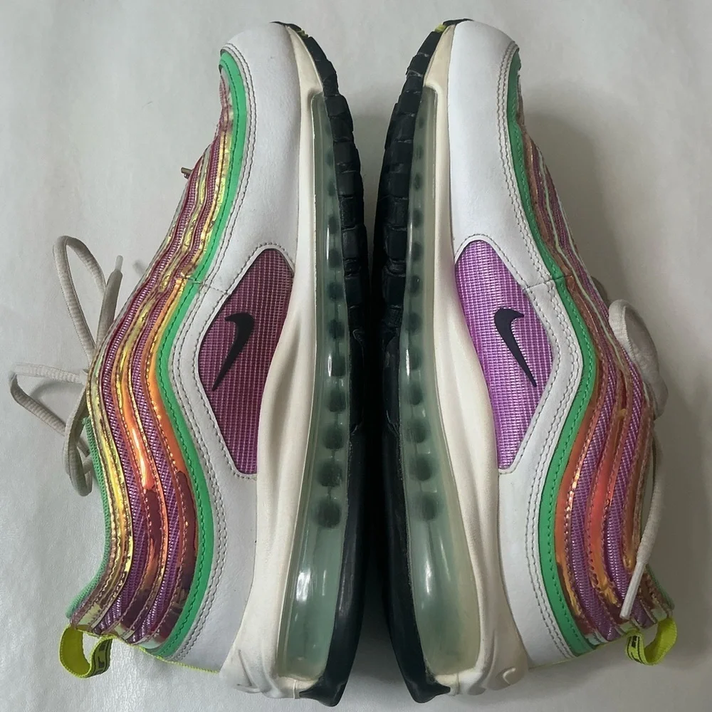 Nike AirMax 97 Neon Multi Colors Sneakers Shoes Size 9.5